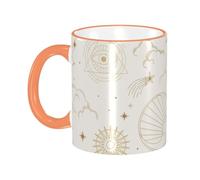Tasse à café Boho Chic Soleil Lune Galaxie Étoiles Nuages avec anse Tasse à thé Tasses à boire Tasses à café en céramique réutilisables Drôle Nouveauté Tasses à café Tasse de voyage Accessoires de b