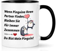Tasse À Café Cadeau D'anniversaire Pour Lui Avec Inscription - Si Les Pingouins Trouvent Votre Partenaire, Couple De Cadeaux Pour Elle Pour La Saint-Valentin Pour Les Femmes, 320 Ml Noir