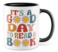 Tasse à café cadeau pour professeur, avec inscription It's a good day to eat read a book, tasse à café, pour enseignant, école, lycéenne, idée cadeau pour étudiant, étudiant, enseignant, tasse à café