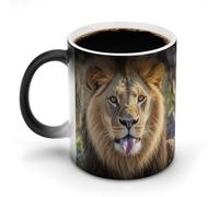 Tasse à café changeante de chaleur avec langue de lion amusante et poignée, tasse en céramique sensible à la chaleur, tasses fantaisie personnalisées, tasses à thé chaudes pour hommes et femmes, 325
