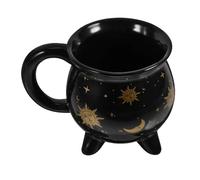 Tasse à café chaudron en céramique noire de 300 ml, tasses à thème de la potion de sorcière, idéales pour Noël, Thanksgiving (noir)