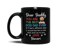 Tasse À Café Cher Papa, Tu ES Le Meilleur Papa De Chien du Monde ! Céramique Mug Personnalisé Mug À Café Qualité Mugs pour Maman Meilleures Amies Cadeau d'anniversaire 330Ml