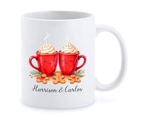 Tasse À Café Chocolat Chaud pour Deux Céramique Mug Personnalisé Mug À Café Qualité Tasse À Thé pour Cadeaux Réconfortants Meilleures Amies Souvenir 330Ml