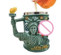 Tasse à café commémorative - Construction en acier inoxydable, design sur le thème patriotique, trois cents millilitres, option de verres | Idéal pour le camping en plein air, le jardin, le p