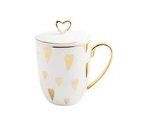 Tasse à café Coupes de coeur de porcelaine avec couvercles de coeur Nordic Home Vaisselle Vaisselle Office Espresso Tasse à thé à café Tasse personnalisée pour anniversaire de mariage ( Color : A )