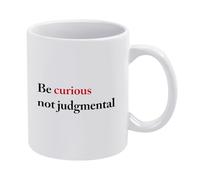 Tasse à café curieuse en céramique 330 ml Motif motivation | Citation « Sei Neugierig Nicht Urielnd » - En céramique - 330 ml - Cadeau motivant pour les entraîneurs et les enseignants
