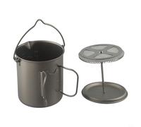 Tasse à café de 750 ml avec poignée pliable pour cafetière à piston française, fabriquée en acier inoxydable pour une utilisation durable, parfaite pour le camping, les pique-niques et le brassage à