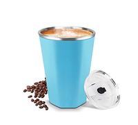 Tasse à café de congélation de 330 ml - Tasse de voyage rafraîchissante à double paroi en acier inoxydable avec manchon en silicone | Sans BPA, portable pour le camping, le bureau et l'extérieur