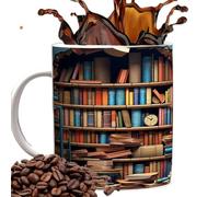 Tasse à café de livre - Tasse en céramique, tasse de bibliothèque | Effet, nouvelle tasse à thé en céramique pour le lieu de travail et la maison, tasse à café en céramique imprimée
