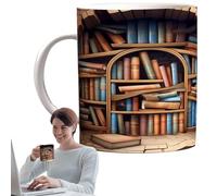Tasse à café de livre - Tasse en céramique, tasse de bibliothèque | Effet, nouvelle tasse à thé en céramique pour le lieu de travail et la maison, tasse à café en céramique imprimée