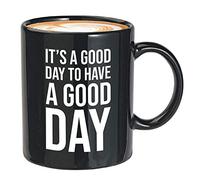 Tasse à café de motivation - It's a Good Day to Have a Good Day - Poster significatif d'esprits positifs pour femmes, hommes, amis, collègues, 325 ml - Noir