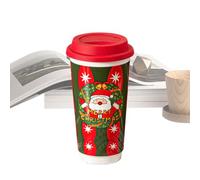 Tasse à café de Noël - Verres de vacances en céramique réutilisables de 580 ml, tasse de voyage festive, poignée facile à prendre en main, accessoire de café performant, parfait pour les femmes, les h