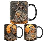 Tasse à café de sorcière - Tàsse dè chat en céramique d́e 350 ml, verres gothiques d'Halloween, taşse dë boisson au thé originale, vaisselle ďe cuisine đécorative | Spooky Home Gathering Party Drink C