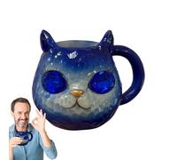 Tasse à café de voyage | 100 ml en résine multicolore avec cristaux de géode en forme de chat - Tasses à vin multifonctionnelles pour lait, bière, jus, vin, whisky