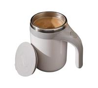 Tasse à café de voyage, 380 ml, étanche, en acier inoxydable à mélange automatique, pour café, chocolat chaud, lait, limonade, granulés, marron