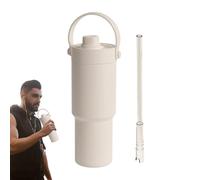 Tasse à café de voyage | 735 ml | Bouteille d'eau sous vide avec poignée et paille portable pour le sport, la gym, l'école, les activités de plein air
