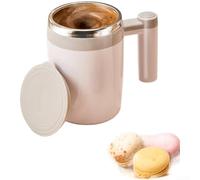 Tasse à café de voyage de 400 ml avec intérieur en acier inoxydable 304 et agitation magnétique automatique à 7 000 tr/min pour mélanges en grumeaux (blanc élégant)