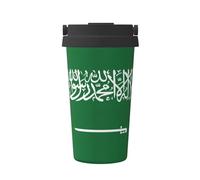 Tasse à café de voyage décontractée avec drapeau de l'Arabie Saoudite en acier inoxydable pour la maison, le bureau, les voyages