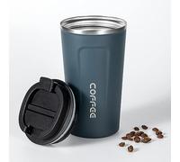 Tasse à café de voyage isotherme de 500 ml avec couvercle anti-déversement, étanche en acier inoxydable pour café glacé/chaud, cadeau pour les mères et les pères