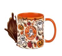 Tasse à café d'Halloween | 0,35 litre Tasse à café fantaisie - Tasse de voyage en céramique pour femmes hommes anniversaire automne Noël Halloween fête maison cuisine décoration