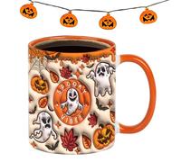 Tasse à café d'Halloween - 350 ml de tasses horreur effrayantes, jolies tasses à café Halloween | Tasse de voyage en céramique pour hommes, amoureux, femmes, date de naissance, automne, Noël