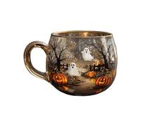 Tasse à café d'Halloween, tasse en verre hantée, gobelet effrayant, récipient à boissons transparent, vaisselle festive, décoration saisonnière pour comptoir, restaurant, cuisine