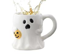Tasse à café d'Halloween - Tasse spectrale 40 cl fantôme design sombre - Verre gothique en céramique pour boissons pour fêtes de Noël et Halloween pour adultes et