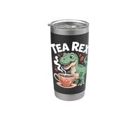 Tasse à café dinosaure Tea Rex Humour Texte Gobelet isotherme en acier inoxydable double paroi