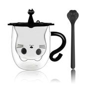 Tasse à Café Double Paroi, Tasse Double Paroi Mignonne Cha, 260ml avec Chat Tasse a Cafe Peut contenir du latte macchiato
