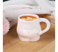 Tasse À Café Drôle avec Gros Ventre - Tasse À Gros Ventre De 320 ML, Tasse en Céramique Drôle avec Poignée De Bras, Tasse À Café avec Ventre Plat, Tasse À Café Drôle Et Potelée, Tasse À Thé Au Lait