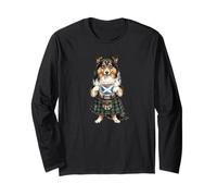 Tasse à café drôle Sheltie Chiot Chien Drapeau écossais Manche Longue