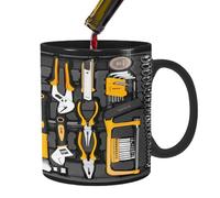 Tasse à café drôle, tasse de voyage à café en céramique noire, grande tasse à thé et à café tasses drôles pour femmes grande boîte à outils mécanique tasse à café pour bière, whisky, vin