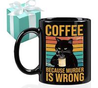 Tasse à café Du café, parce que le meurtre est mal Tasse à cafe Grand-MèRe | 2 PièCes Rillant Tazza per Tè o Caffè Réutilisable Tazzine Caffe Maman FrèRe