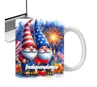 Tasse à café du jour de l'indépendance, tasse à café patriotique - Tasses à boire à rayures et étoiles | Tasse en céramique patriotique pour servir le café, le lait, le thé, les boissons