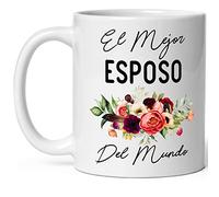 Tasse À Café El Mejor Esposo Del Mundo Mug À Café Durable Céramique Mugs Personnalisé Mugs pour Maman Cadeau d'anniversaire Meilleures Amies 330Ml