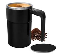 Tasse à café électrique à mélangeur automatique, rechargeable 380 ml Mug à café magnétique électrique auto-mélangeur avec affichage de température de couvercle, Tasse melange automatique (noir)