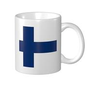 Tasse à café élégante en céramique avec drapeau de la Finlande pour la maison et le bureau 325 ml
