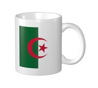 Tasse à café élégante en céramique avec drapeau de l'Algérie pour la maison et le bureau 325 ml