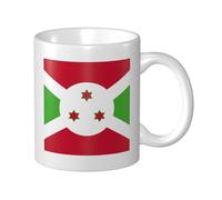 Tasse à café élégante en céramique avec drapeau du Burundi pour la maison et le bureau, 325 ml