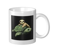 Tasse à café élégante en céramique avec paresseux et tortue pour la maison et le bureau, 325 ml