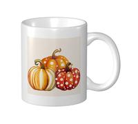 Tasse à café élégante en céramique avec trois citrouilles pour la maison et le bureau 325 ml