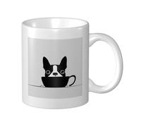Tasse à café élégante en céramique Boston Terrier - Pour la maison et le bureau - 325 ml