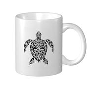 Tasse à café élégante en céramique motif tatouage tortue pour la maison et le bureau 325 ml