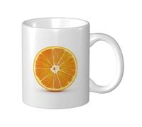 Tasse à café élégante en céramique Tranche d'orange pour la maison et le bureau 325 ml
