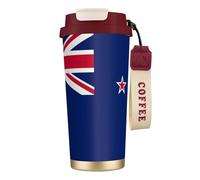 Tasse à café en acier avec couvercle anti-fuite, motif drapeau de la Nouvelle-Zélande, tasse portable pour garder au chaud/glace