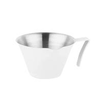 Tasse à café en acier inoxydable, 3 pièces, tasse d'extraction d'expresso avec bec de guidage, d'once pratique, accessoires cuisine Pour le café(White-100ml)