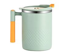 Tasse à café en acier inoxydable, 450 ml, tasse à thé thermique, double couche, avec couvercle et poignée, pour lait, eau glacée, jus, café