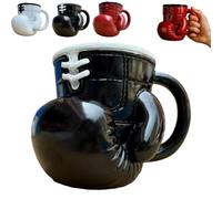 Tasse à café en acier inoxydable avec poignée isotherme, motif gant de boxe, cadeau pour homme et femme, pour les amateurs de sport