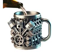 Tasse à café en acier inoxydable | Design moteur créatif pour boissons froides ou chaudes du matin, café de l'après-midi, thé pour atelier, garage, maison, voyage, studio, café, travail, études