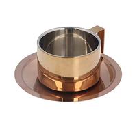 Tasse à café en Acier Inoxydable, Ensemble de Tasses à café en Acier Inoxydable de 200 ML Tasse à café en Acier Inoxydable avec Assiette à café Tasses en Acier Inoxydable pour